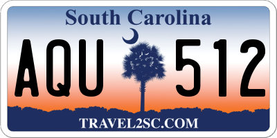 SC license plate AQU512