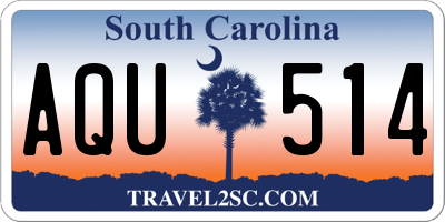 SC license plate AQU514