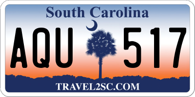 SC license plate AQU517
