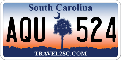 SC license plate AQU524