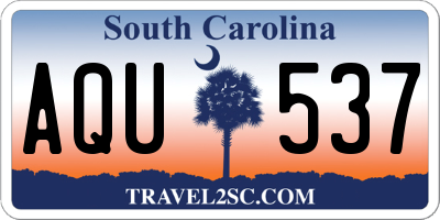 SC license plate AQU537