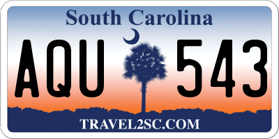 SC license plate AQU543