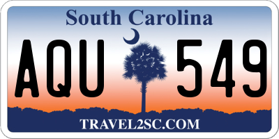 SC license plate AQU549