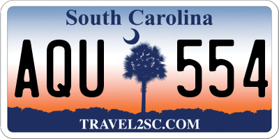 SC license plate AQU554