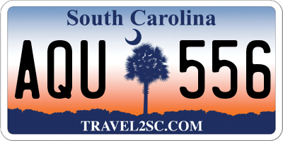 SC license plate AQU556