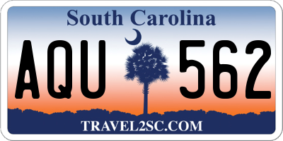SC license plate AQU562