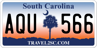 SC license plate AQU566