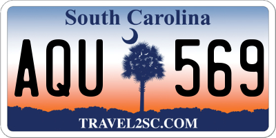 SC license plate AQU569