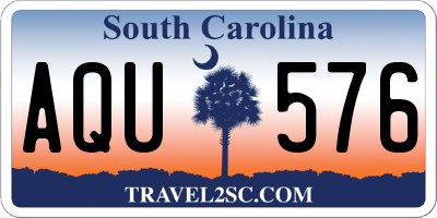 SC license plate AQU576