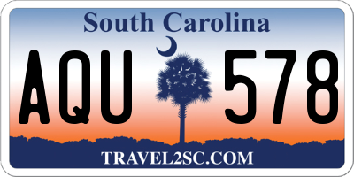 SC license plate AQU578