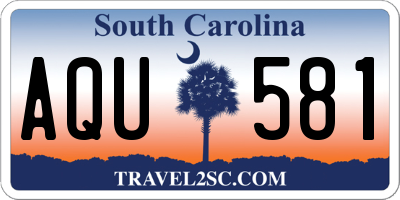 SC license plate AQU581