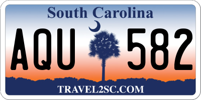 SC license plate AQU582