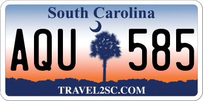 SC license plate AQU585