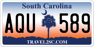 SC license plate AQU589