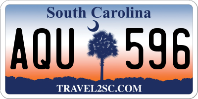 SC license plate AQU596
