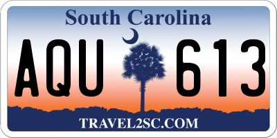 SC license plate AQU613