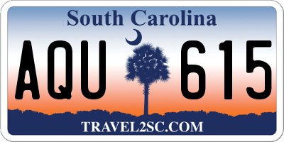 SC license plate AQU615