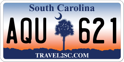 SC license plate AQU621