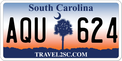 SC license plate AQU624