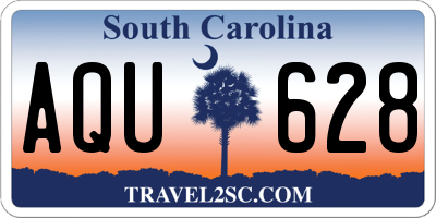 SC license plate AQU628