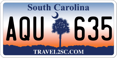 SC license plate AQU635