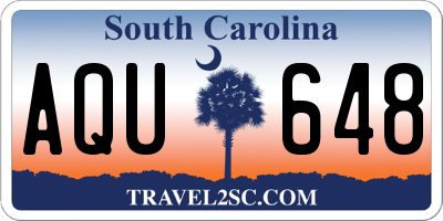 SC license plate AQU648