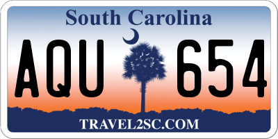 SC license plate AQU654
