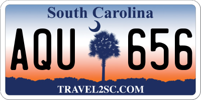 SC license plate AQU656