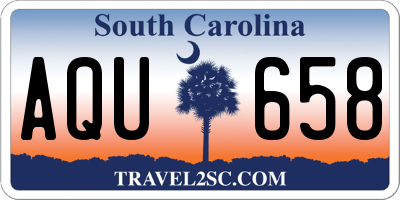 SC license plate AQU658