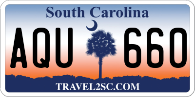 SC license plate AQU660