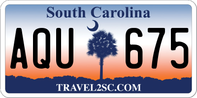 SC license plate AQU675