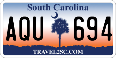 SC license plate AQU694