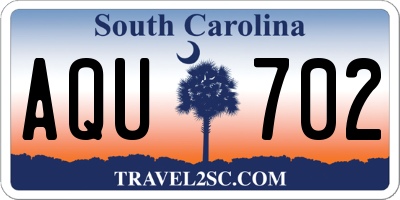 SC license plate AQU702