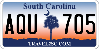 SC license plate AQU705