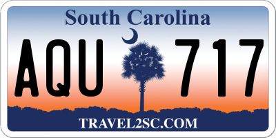SC license plate AQU717