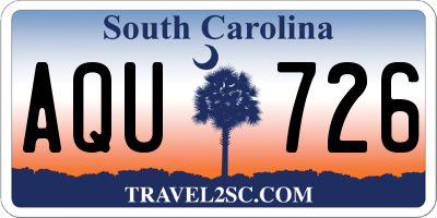 SC license plate AQU726