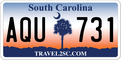 SC license plate AQU731
