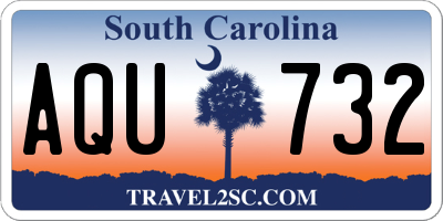 SC license plate AQU732