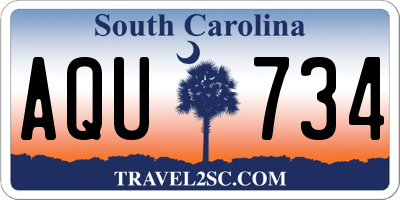 SC license plate AQU734