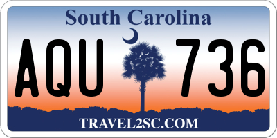 SC license plate AQU736