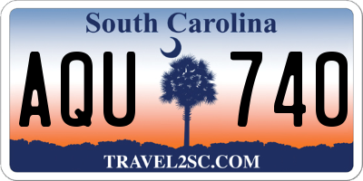 SC license plate AQU740