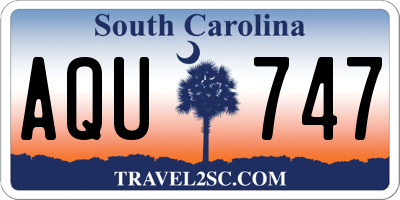 SC license plate AQU747