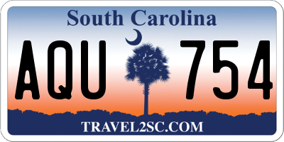 SC license plate AQU754
