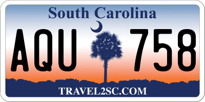 SC license plate AQU758