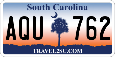SC license plate AQU762