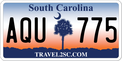 SC license plate AQU775