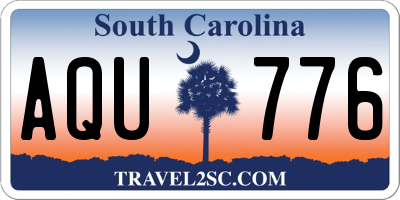 SC license plate AQU776