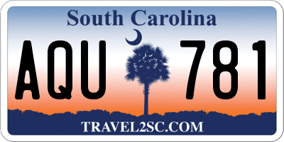SC license plate AQU781
