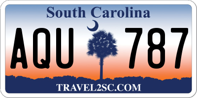 SC license plate AQU787