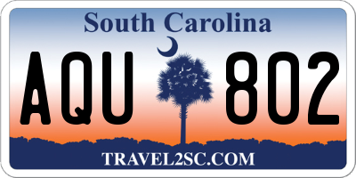 SC license plate AQU802